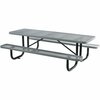 Global Industrial 8' Rectangular Picnic Table, Surface Mount, Gray 96 Long 277153GY